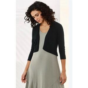 Soft Surroundings Women's Small Black Playa Bonita Cardigan Sweater Top